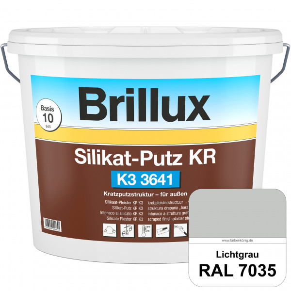 Silikat-Putz KR K3 3641 (RAL 7035 Lichtgrau) Dekorativer Kratzputz auf Silikatbasis