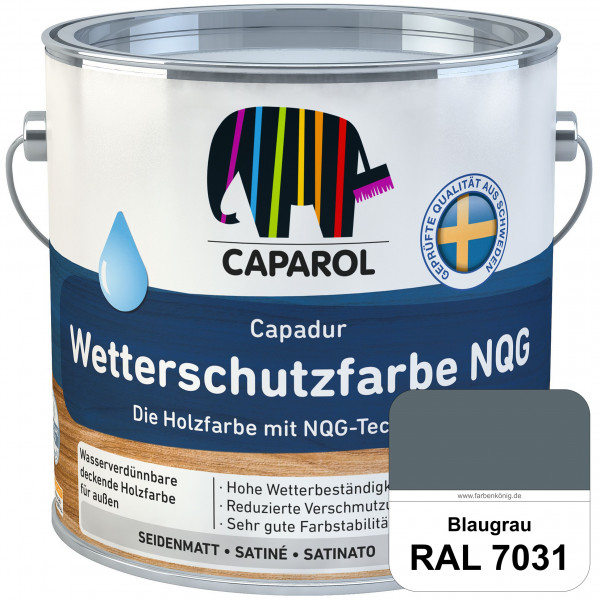 Capadur Wetterschutzfarbe NQG (RAL 7031 Blaugrau) Holzfarbe mit NQG-Technologie wasserbasiert für au