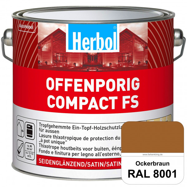 Offenporig Compact FS (RAL 8001 Ockerbraun) Rationelle & thixotrope Ein-Topf-Holzlasur (außen)