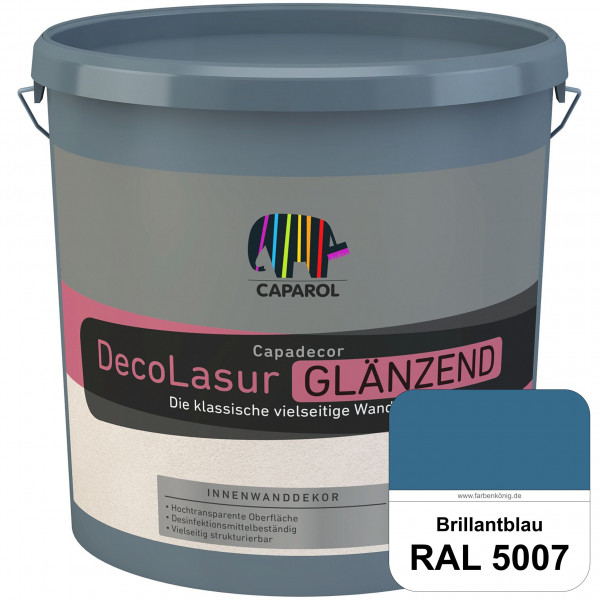 Capadecor DecoLasur Glänzend (RAL 5007 Brillantblau) Glänzende Lasurfarbe auf Dispersionsbasis (inne