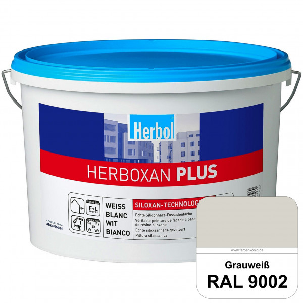 Herboxan Plus (RAL 9002 Grauweiß) Siliconharz-Fassadenfarbe für längere saubere Fassaden