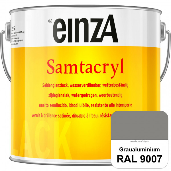 einzA Samtacryl (RAL 9007 Graualuminium) wetterbeständige seidenglänzende Acryl-PU-Lackfarbe