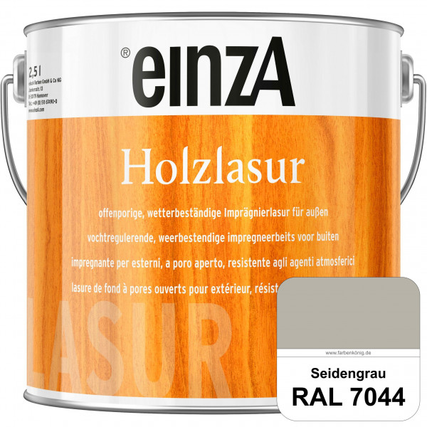 einzA Holzlasur (RAL 7044 Seidengrau) Offenporige Imprägnierlasur für Außen-Holzbauteile