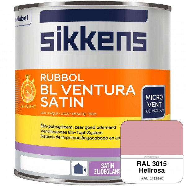 Rubbol BL Ventura Satin NEU (RAL 3015 Hellrosa) Seidenglanzlack (wasserbasiert) Fenster außen