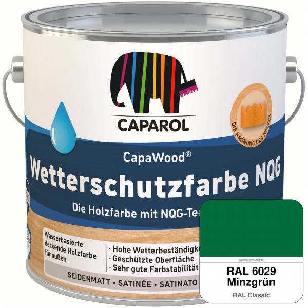 CapaWood® Wetterschutzfarbe NQG (RAL 6029 Minzgrün) - ersetzt Capadur Wetterschutzfarbe NQG