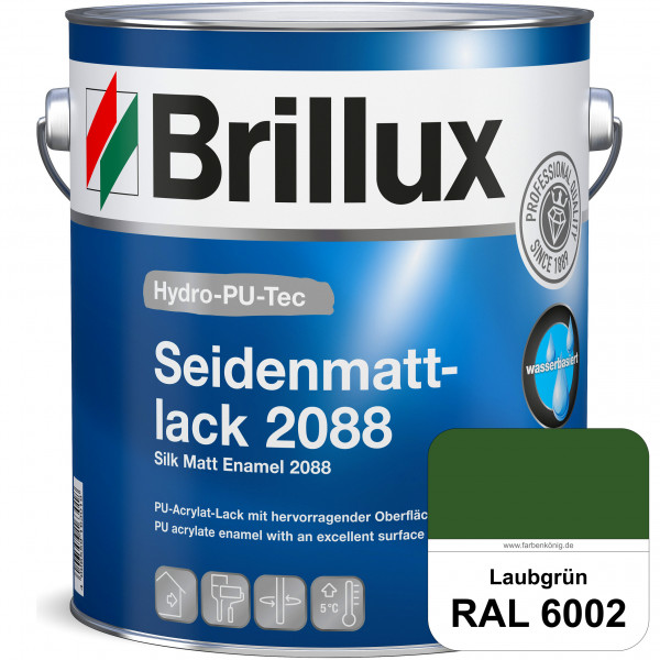 Hydro-PU-Tec Seidenmattlack 2088 (RAL 6002 Laubgrün) PU-Seidenmattlack (wasserbasiert) innen