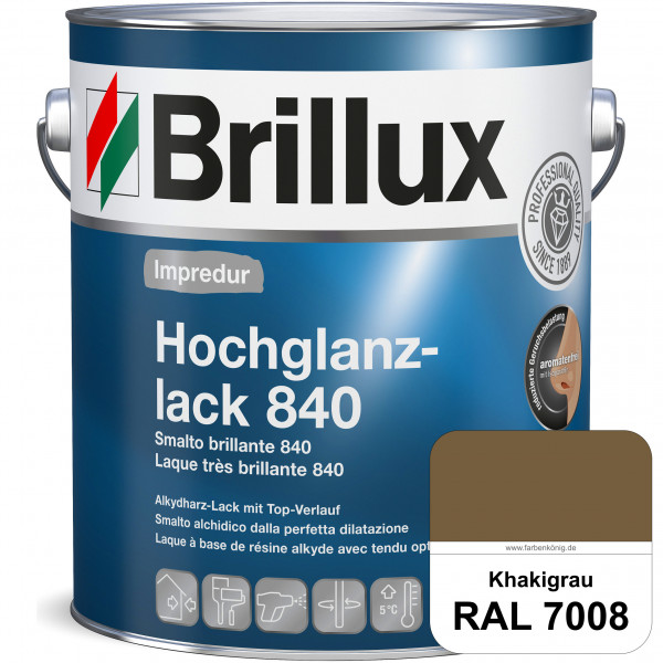 Impredur Hochglanzlack 840 (RAL 7008 Khakigrau) für Holz- und Metallflächen (löselmittelhaltig) inne
