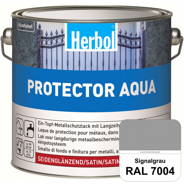 Protector Aqua (RAL 7004 Signalgrau) Lack für Eisen, Stahl und NE-Metalle (Innen&Außen)