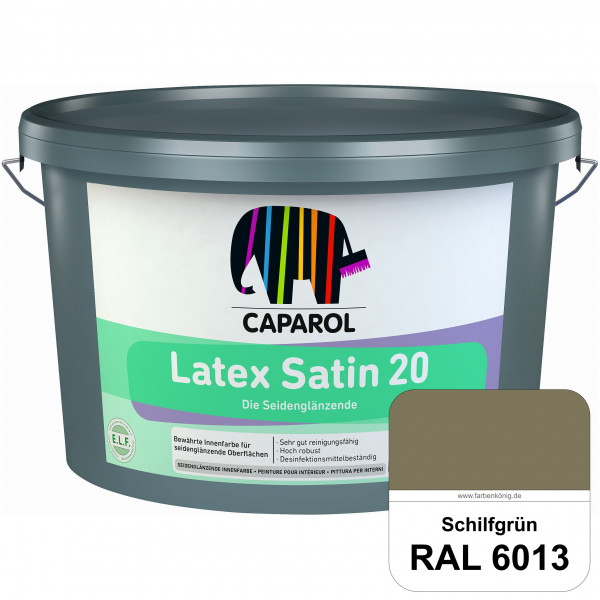 Latex Satin 20 (RAL 6013 Schilfgrün) strapazierfähige seidenglänzende Latexfarbe (Innen)