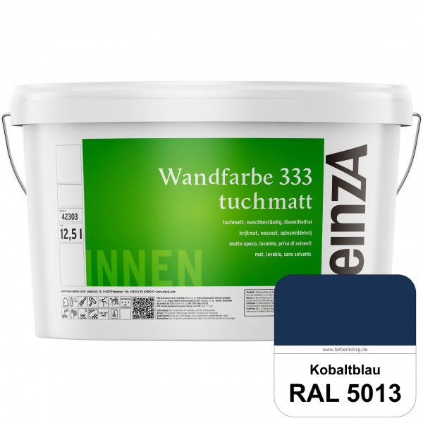 einzA Wandfarbe 333 tuchmatt (RAL 5013 Kobaltblau) Hochdeckende, waschbeständige Wandfarbe