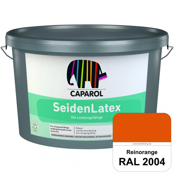 SeidenLatex ELF (RAL 2004 Reinorange) strapazierfähige, scheuerbeständige und seidenmatte Latexfarbe