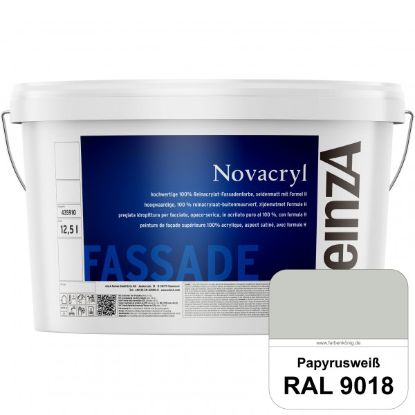 einzA Novacryl (RAL 9018 Papyrusweiß) Reinacrylat-Fassadenfarbe, seidenmatt