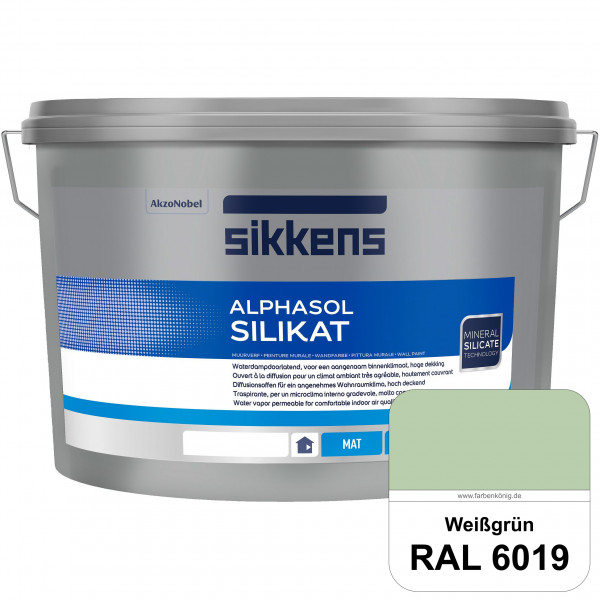 Alphasol Silikat (RAL 6019 Weißgrün) Extrem matte Premium Wandfarbe auf SOL-Silikatbasis