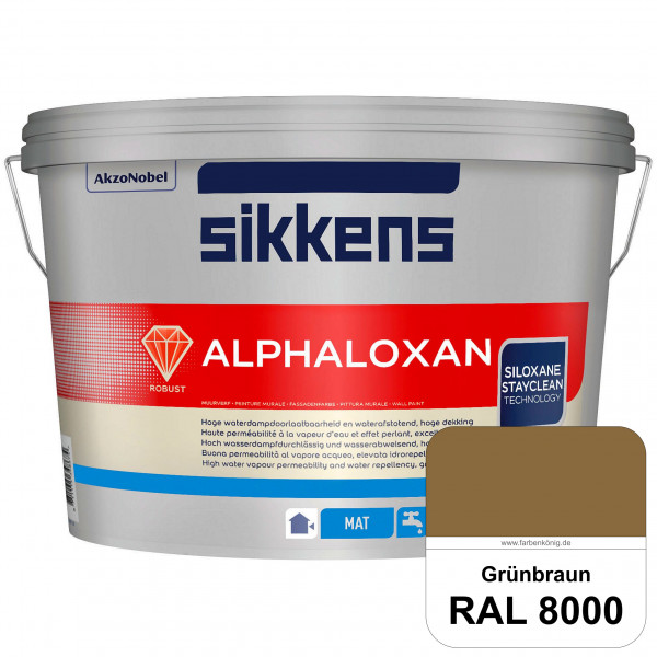 Alphaloxan (RAL 8000 Grünbraun) Professionelle Siliconharz-Fassadenfarbe (außen)