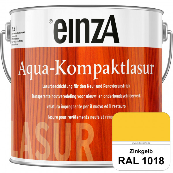 einzA Aqua-Kompaktlasur (RAL 1018 Zinkgelb) wasserverdünnbare & feuchtigkeitsregulierende Lasurbesch