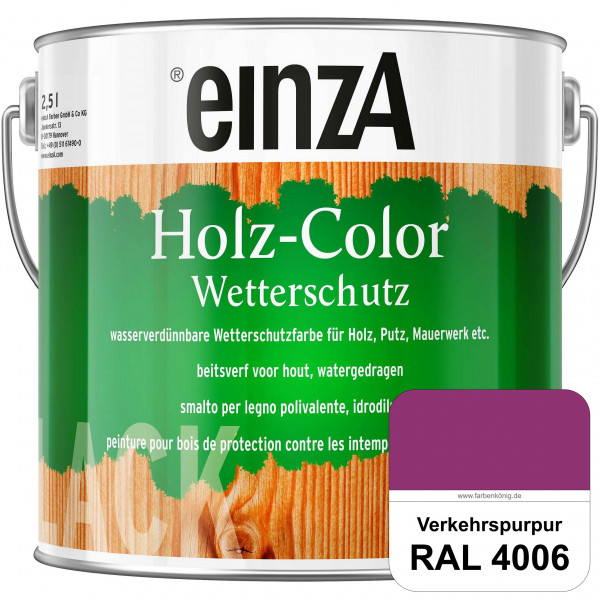 einzA Holz-Color (RAL 4006 Verkehrspurpur) Wetterschutzfarbe für außen