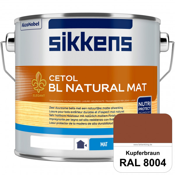 Cetol BL Natural Mat (RAL 8004 Kupferbraun) Matte, wasserverdünnnbare Dünnschichtlasur