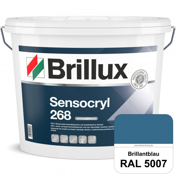 Sensocryl ELF 268 (RAL 5007 Brillantblau) hochwertige seidenglänzende & strapazierfähige Reinacrylat