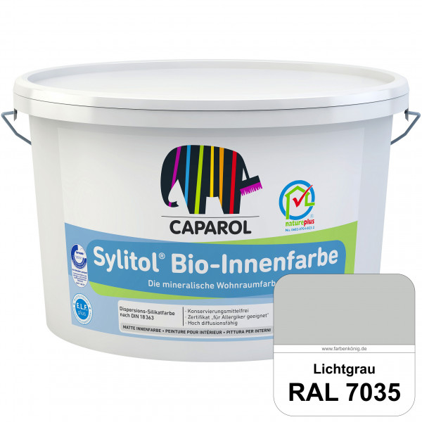 Sylitol® Bio-Innenfarbe (RAL 7035 Lichtgrau) Innenfarbe auf Silikatbasis  für Allergiker