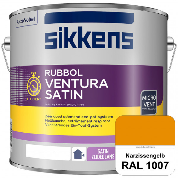 Rubbol Ventura Satin (RAL 1007 Narzissengelb) Seidenglanzlack (lösemittelhaltig) Fenster & Türen auß