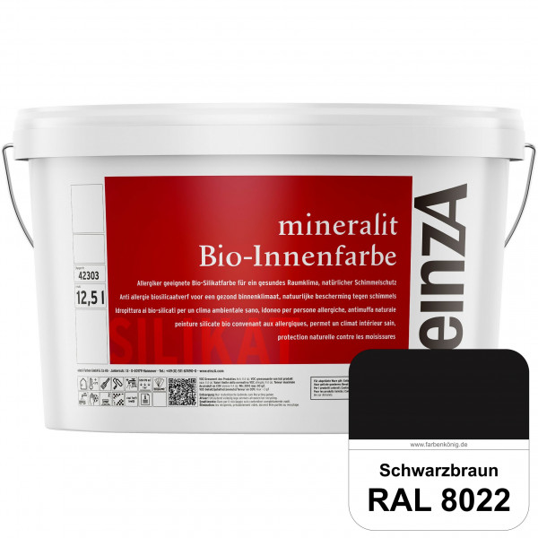 einzA mineralit Bio-Innenfarbe (RAL 8022 Schwarzbraun) Bio-Silikat-Innenfarbe gemäß VOB DIN 18 363