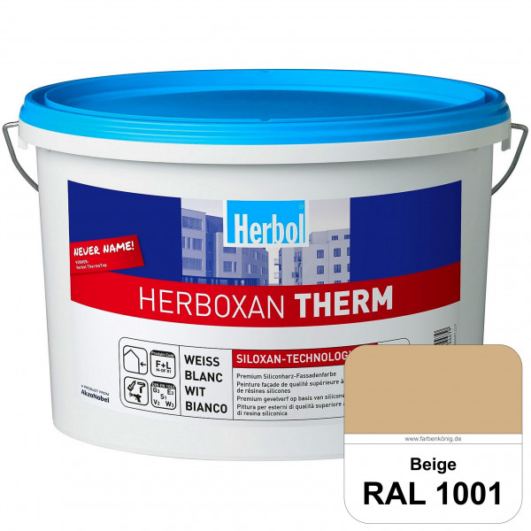 Herboxan Therm (RAL 1001 Beige) Siloxan-Fassadenfarbe für verschiedene & strukturierte Oberflächen
