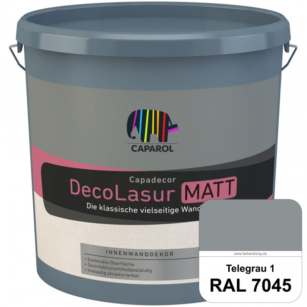 Capadecor DecoLasur Matt (RAL 7045 Telegrau 1) Matte Lasurfarbe auf Dispersionsbasis (innen)