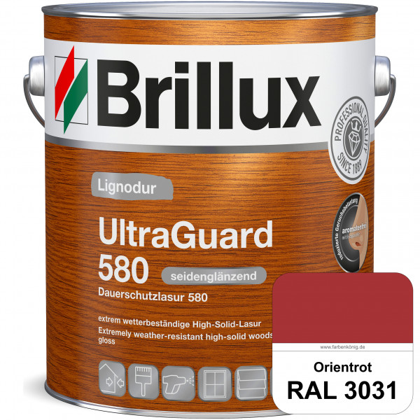 Lignodur UltraGuard 580 (Dauerschutzlasur 580) RAL 3031 Orientrot