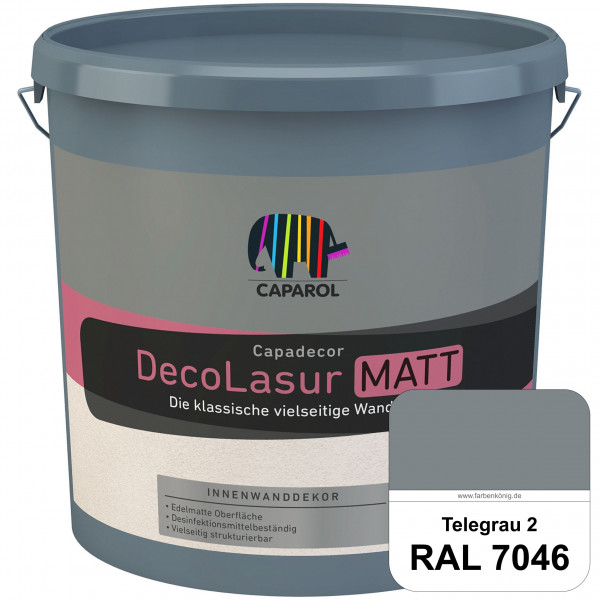 Capadecor DecoLasur Matt (RAL 7046 Telegrau 2) Matte Lasurfarbe auf Dispersionsbasis (innen)