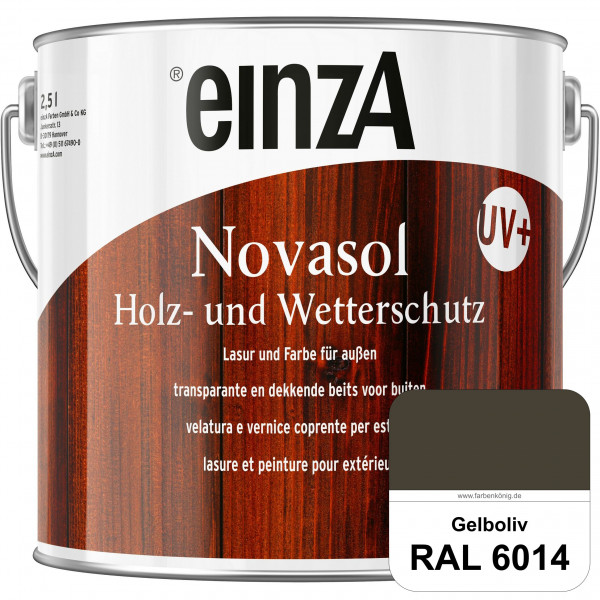 einzA Novasol HW Lasur (RAL 6014 Gelboliv) Lasierender Wetterschutz für außen