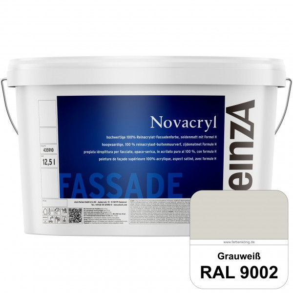 einzA Novacryl (RAL 9002 Grauweiß) Reinacrylat-Fassadenfarbe, seidenmatt