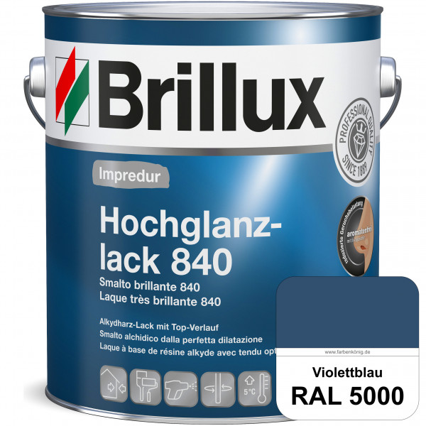 Impredur Hochglanzlack 840 (RAL 5000 Violettblau) für Holz- und Metallflächen (löselmittelhaltig) in