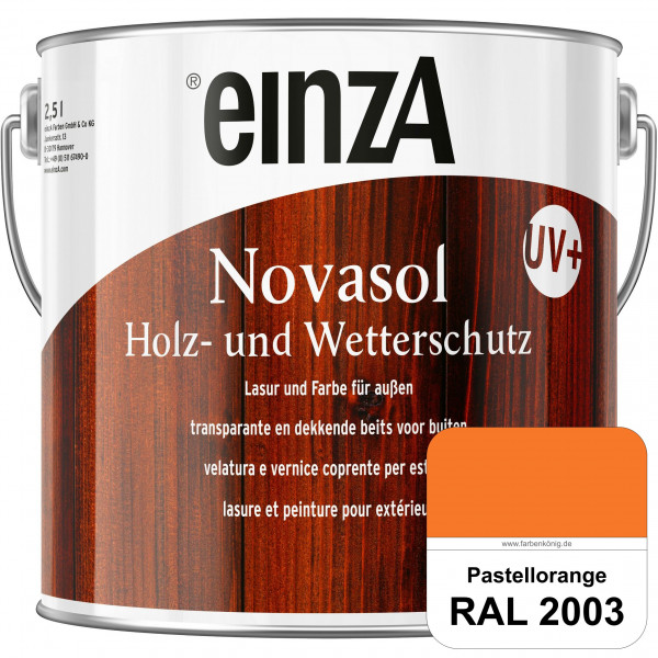 einzA Novasol HW Lasur (RAL 2003 Pastellorange) Lasierender Wetterschutz für außen