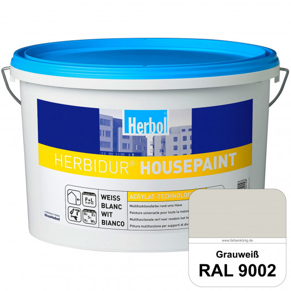 Herbidur Housepaint (RAL 9002 Grauweiß) seidenmatte Reinacrylat-Fassadenfarbe