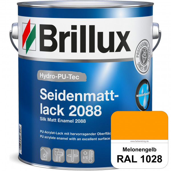 Hydro-PU-Tec Seidenmattlack 2088 (RAL 1028 Melonengelb) PU-Seidenmattlack (wasserbasiert) innen