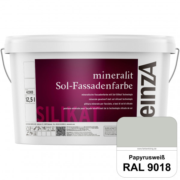 einzA mineralit Sol Fassadenfarbe (RAL 9018 Papyrusweiß) mineralische Fassadenfarbe mit Sol-Silikat