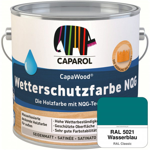 CapaWood® Wetterschutzfarbe NQG (RAL 5021 Wasserblau) - ersetzt Capadur Wetterschutzfarbe NQG