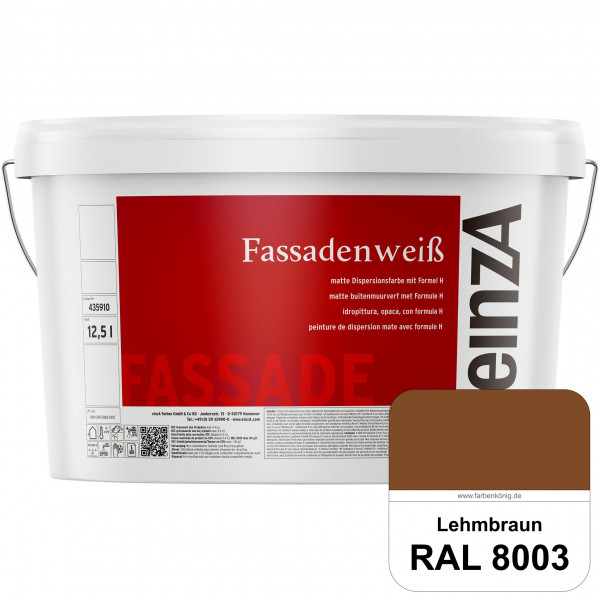 einzA Fassadenweiß (RAL 8003 Lehmbraun) Sil-Fassadenfarbe gegen Schmutz & Vergrünung