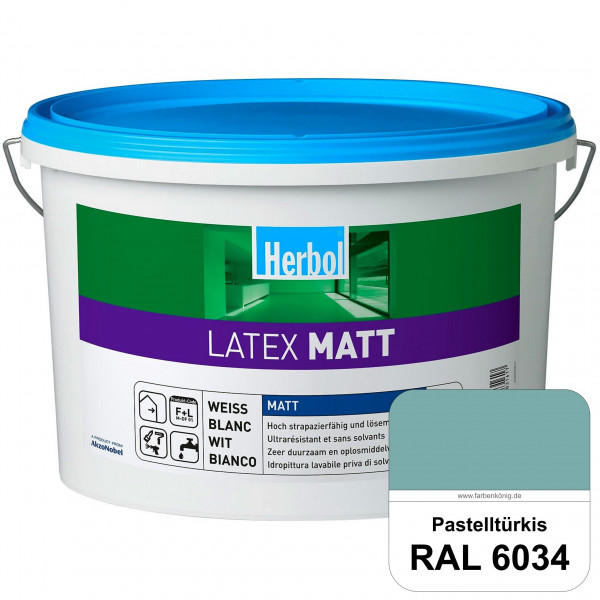Latex Matt (RAL 6034 Pastelltürkis) Matte Latexfarbe mit hoher Strapazierfähigkeit