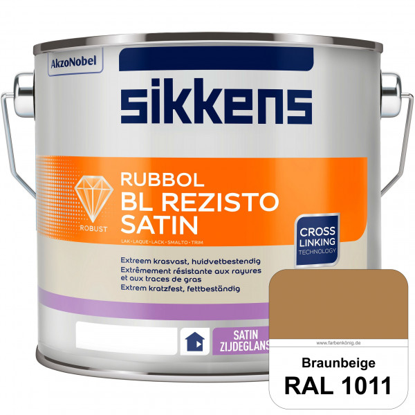 Rubbol BL Rezisto Satin (RAL 1011 Braunbeige) seidenglänzender und strapazierfähiger Lack (wasserbas