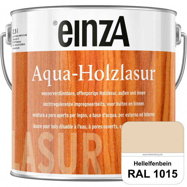 einzA Aqua-Holzlasur (RAL 1015 Hellelfenbein) wasserverdünnbare offenporige Holzlasur für Holzbautei