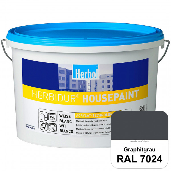 Herbidur Housepaint (RAL 7024 Graphitgrau) seidenmatte Reinacrylat-Fassadenfarbe