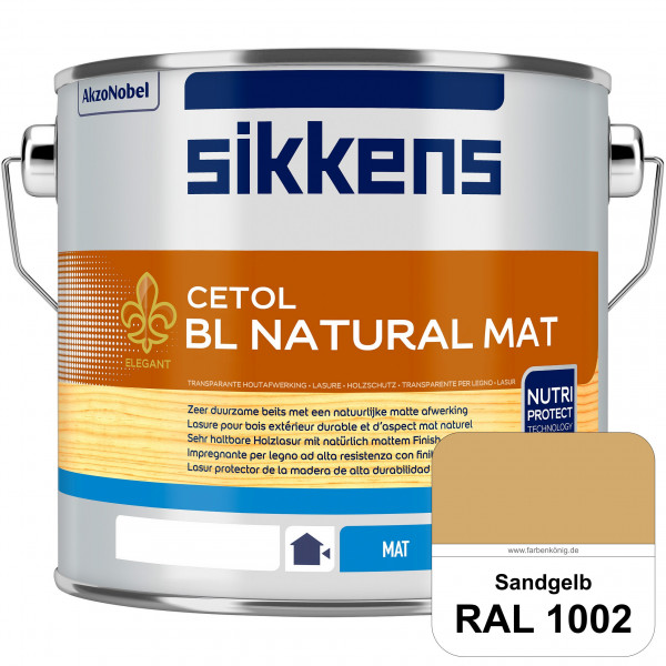 Cetol BL Natural Mat (RAL 1002 Sandgelb) Matte, wasserverdünnnbare Dünnschichtlasur