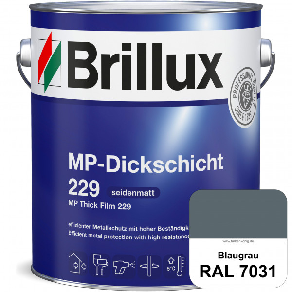 MP-Dickschicht 229 (RAL 7031 Blaugrau) Korrosionsschutz für grundierten Eisen- & Stahl sowie für Zin