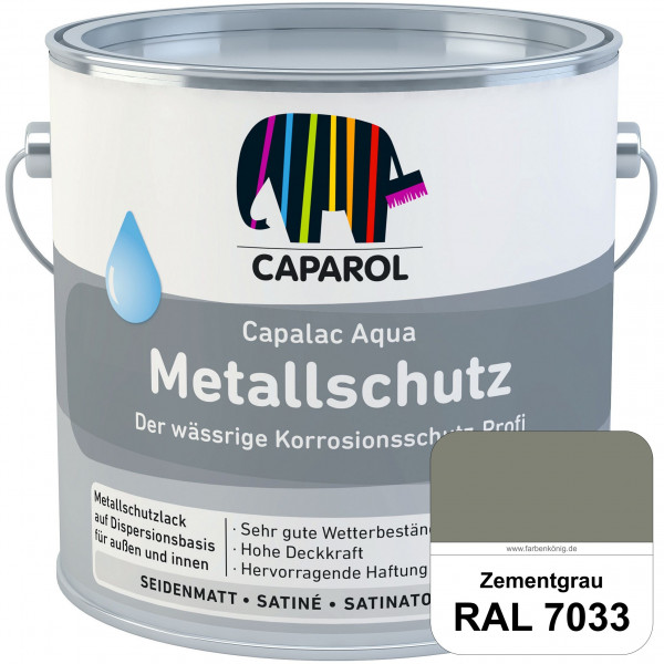 Capalac Aqua Metallschutz (RAL 7033 Zementgrau) wasserbasierter Korrosionsschutz für Stahl & verzink