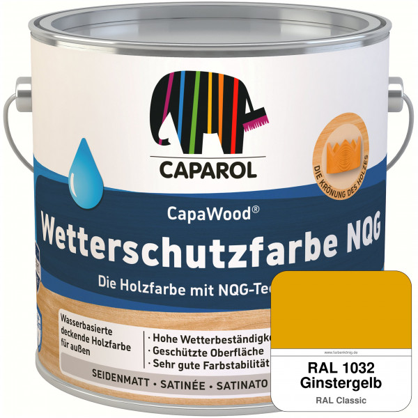 CapaWood® Wetterschutzfarbe NQG (RAL 1032 Ginstergelb) - ersetzt Capadur Wetterschutzfarbe NQG