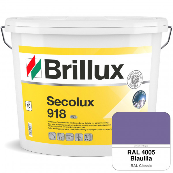 Secolux 918 TSR-Formel (RAL 4005 Blaulila) für den Einsatz auf WDVS - ehemals Silicon-Fassadenfarbe