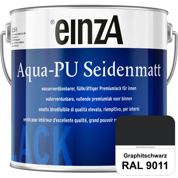einzA Aqua-PU seidenmatt (RAL 9011 Graphitschwarz) wasserverdünnbarer Premiumlack für innen