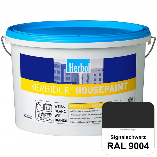 Herbidur Housepaint (RAL 9004 Signalschwarz) seidenmatte Reinacrylat-Fassadenfarbe