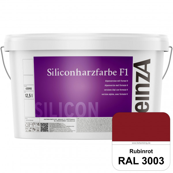 einzA Siliconharzfarbe F1 (RAL 3003 Rubinrot) Universal Siliconharz-Fassadenfarbe, kalkmatt, wetterb